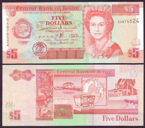 1996 Belize $5 (Unc) L001108
